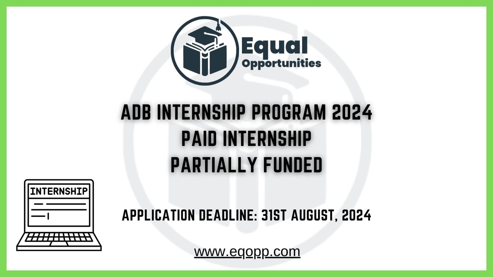 ADB Internship Program 2024 | Paid Internship | Partially Funded