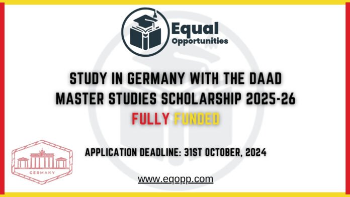 Study in Germany with the DAAD Master Studies Scholarship 2025-26 Fully Funded