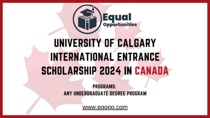 University of Calgary International Entrance Scholarship 2024 in Canada