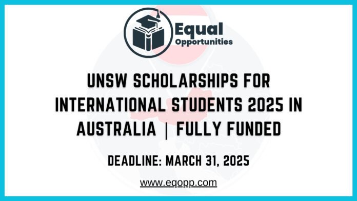 UNSW Scholarships for International Students 2025 in Australia Fully Funded