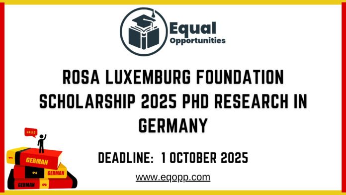 Rosa Luxemburg Foundation Scholarship 2025 PhD Research in Germany